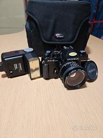 yashica fx super 3 macchina fotografica e flash