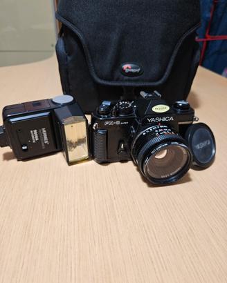 yashica fx super 3 macchina fotografica e flash