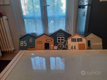 Quadretto in legno casette dei pescatori