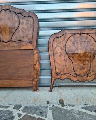 letto in massello e radica di noce