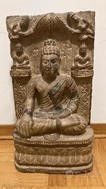 Antica scultura, Buddha in pietra, scolpita a mano
