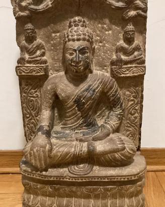 Antica scultura, Buddha in pietra, scolpita a mano