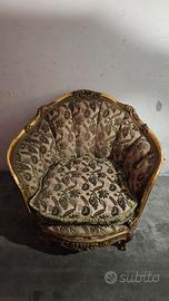 Poltrona ottocentesca dorata stile Luigi Filippo