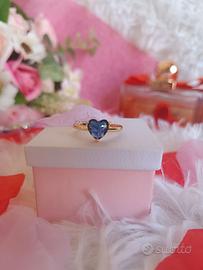 💎 Anello in Acciaio Inox Gold regolabile, blu💎