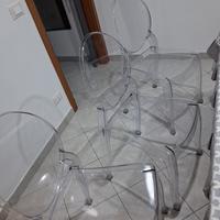 6 SEDIE POLICARBONATO TRASPARENTI 