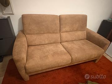 Divano 2 posti microfibra beige 180x90
