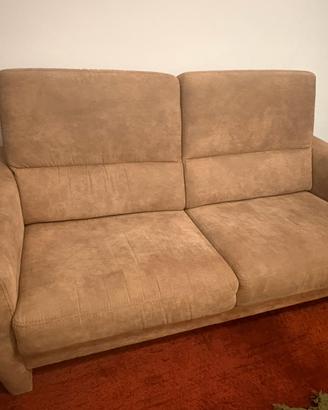 Divano 2 posti microfibra beige 180x90