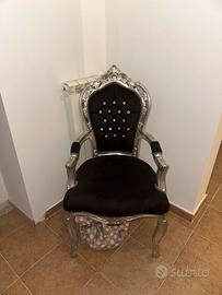 Poltrona barocca argentata