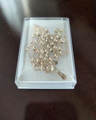 Collana rosario argento 925 placcato oro