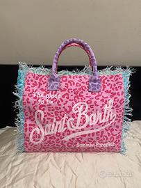 Borsa leopardata multicolor scritta bianca S.Barth