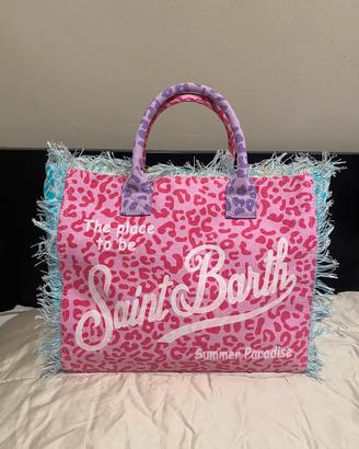 Borsa leopardata multicolor scritta bianca S.Barth