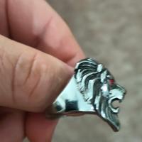 anello leone colore acciaio 
