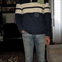 Felpa Tommy Hilfiger interlock tg. M Blu/Panna