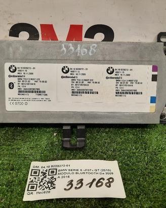 CENTRALINA BLUETOOTH TELEFONO BMW Serie 5 Gran Tur