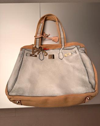 Borsa Tote Maxi V73 in Tela Canvas con stampa