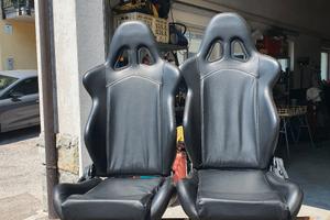 Sedili sportivi omp in pelle nera, smart roadster