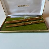 Set vintage di penne Waterman placcate  in oro