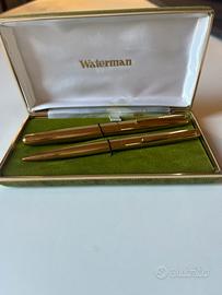 Set vintage di penne Waterman placcate  in oro