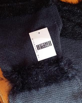 Sciarpa Enrico Coveri nero grigio NEW lana