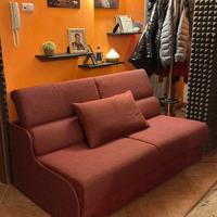 DIVANO LETTO IN TESSUTO BORDEAUX - TRATTABILE