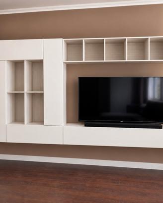 Parete attrezzata, mobile tv.
