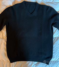 Maglione lana nero scollo V