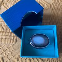 Anello rodio e pietra in madreperla