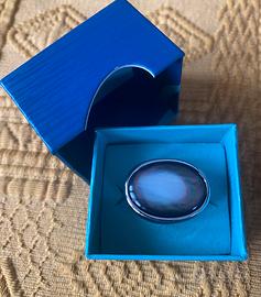 Anello rodio e pietra in madreperla