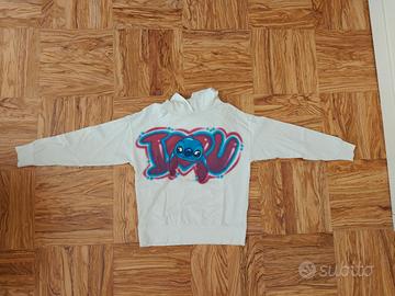 felpa di Stitch bianca disney