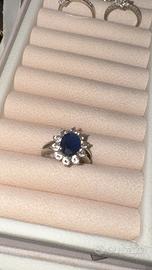 Anello argento 925 con pietra blu