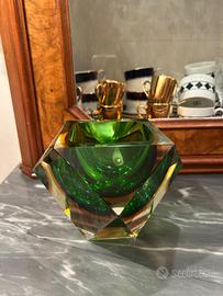 POSACENERE SFACCETTATO VETRO SOMMERSO VERDE -GIALL