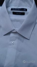 CAMICIA BIANCA SLIM FIT TAGLIA 42 XL BIANCA CON MA