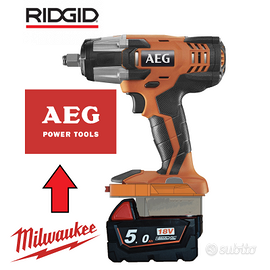 adattatore da batteria milwauke m18 a utensili AEG