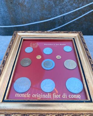 Quadro Monete Originali Fior di Conio - San Marino