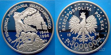POLONIA 300000 ZL 1994 ARGENTO ONCIA 999 GUERRA