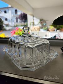 antica burriera in cristallo anni '50/'60