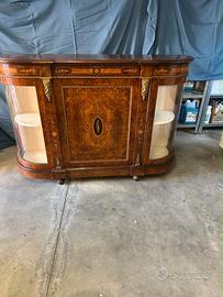 Credenza / Vetrina a mezzaluna in radica