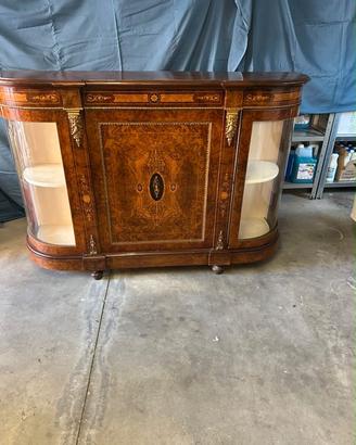Credenza / Vetrina a mezzaluna in radica