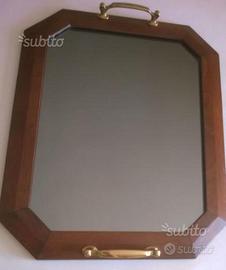 Vassoio in legno e specchio ARTIGIANALE