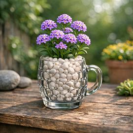 Vintage '60 vaso boccale di vetro per pianta-fiori