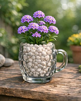 Vintage '60 vaso boccale di vetro per pianta-fiori