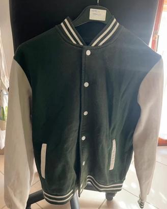 felpa stile college verde