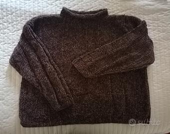 Maglia corta in lana di ciniglia unisex L