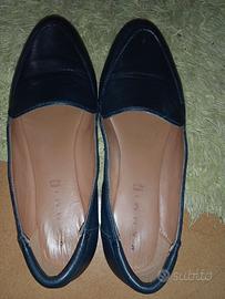 Mocassini Slippers Kammi in Vera Pelle - nero