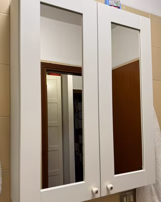 Mobile bagno pensile con doppio specchio – 60×75cm