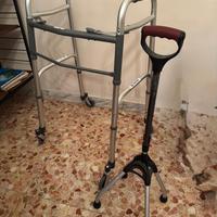 Deambulatore girello e quadripode per anziani