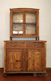 Credenza + vetrina, in larice, prima metà del 900