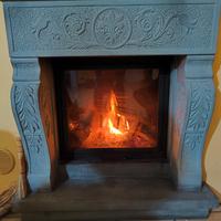 rivestimento camino in pietra serena