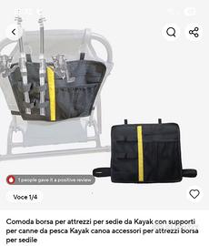 Borsa sedile Canoa Kayak Porta  Canne Spinning