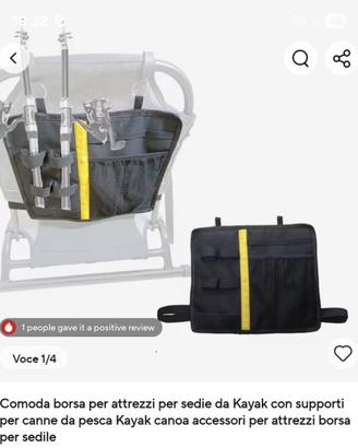 Borsa sedile Canoa Kayak Porta  Canne Spinning